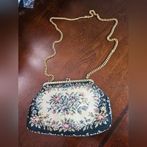 Vintage Tapestry Bag with Chain Handle